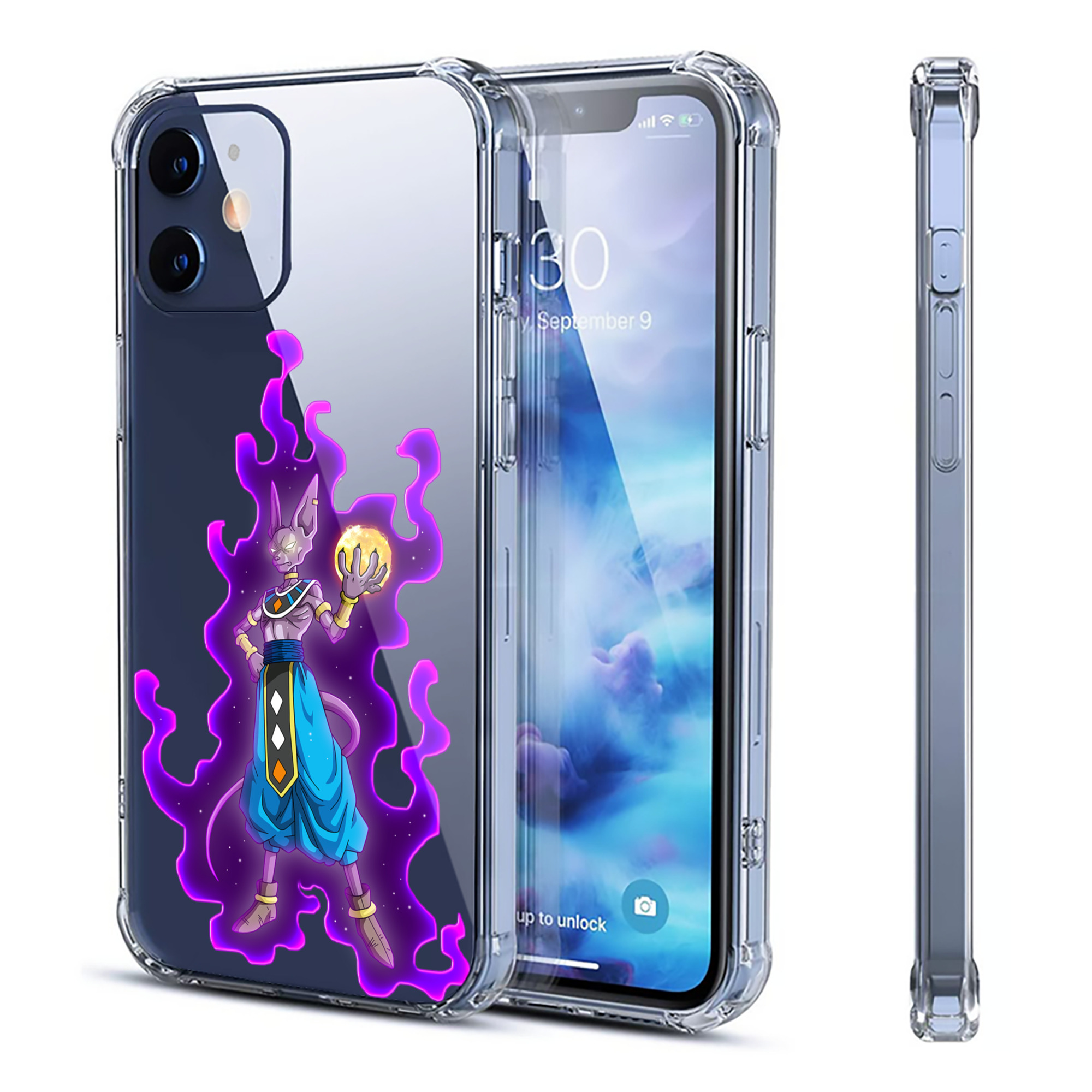 （画像用） ドラゴンボール ビルス 破壊神ビルス DRAGON BALL Beerus Birusu 【iPhone 12シリーズ対応】透明スマホケース（クリアソフトケース）